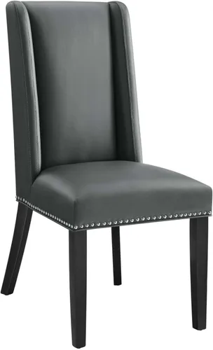 Vista 5 de Modway MO- Baron - Silla de comedor moderna con respaldo alto y tapizada de piel sintética, color negro