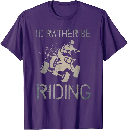 Vista 72 de Camiseta gráfica I'd Rather Be Riding ATV Quad Racing Rider de 4 ruedas, Negro