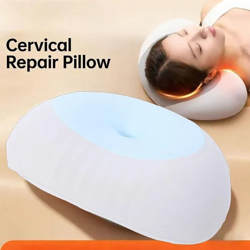 Vista 6 de Luocute Almohada de espuma viscoelástica, almohada cervical ergonómica para aliviar el dolor de cuello con enfriamiento, ortopédica para personas