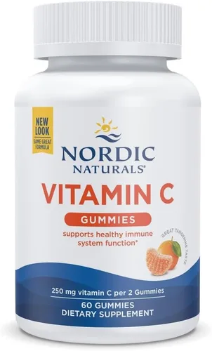 Vista 8 de Gomitas de vitamina C de Nordic Naturals, las gomitas masticables de mandarina proporcionan la dosis diaria de los nutrientes esenciales