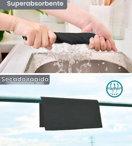 Vista 4 de KitchLife Rollo de Paño de Limpieza de Microfibra - Toallas de Papel de Microfibra Reutilizables Desgarrables, Sin Pelusa, Lavables, 20 Hojas