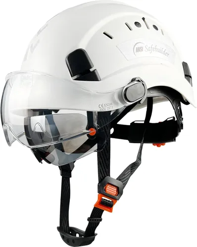 Vista 16 de SAFEBUILDER Casco de seguridad de construcción con visera incorporada Casco duro ABS con visera Ventilación ajustable Casco de trabajo Protección