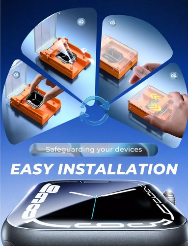 Vista 13 de MAGIC JOHN Paquete de 2 para Apple Watch SE 3 (2025) SE 2 SE Series /6/5/4 40 mm Protector de pantalla, [Tecnología de alineación automática]