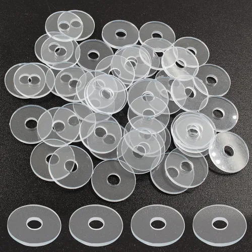 Vista 9 de Paquete de 10 arandelas transparentes de 3/4 pulgadas para manija de puerta de ducha, junta transparente, junta de plástico transparente 19mm OD