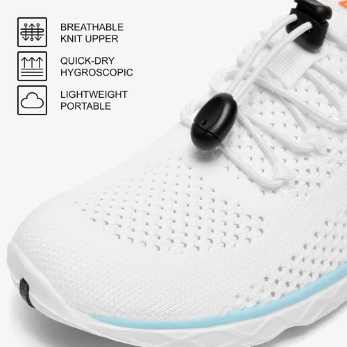 Vista 4 de KOLILI Zapatos de agua elegantes para mujer, zapatos de tenis para caminar con soporte de arco, lo mejor para deportes acuáticos, viajes y caminar