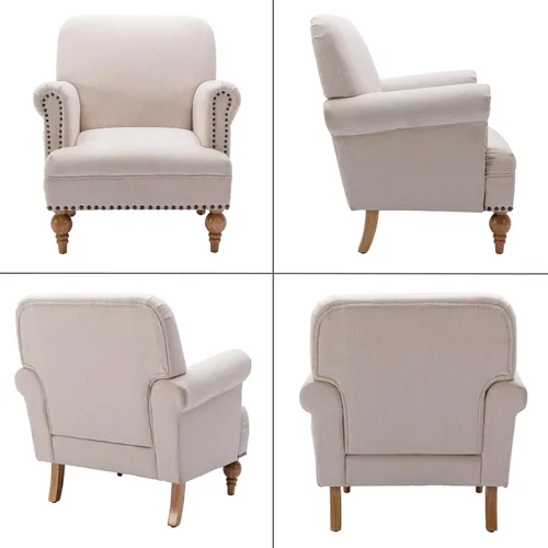 Vista 9 de DM Furnitue - Silla de acento moderna, sillas de brazo cómodas, silla de salón tapizada cómoda, sofá individual/sofá para dormitorio/sala de estar