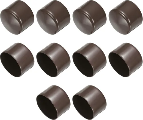 Vista 234 de uxcell 10 tapas de goma para extremos de 0.591 in de identificación, tapa de extremo redondo, protectores de rosca de tornillo, color negro