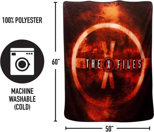 Vista 5 de Seven20 X Files Merchandise - Manta de forro polar ligera con logotipo X-Files 50 x 60 pulgadas