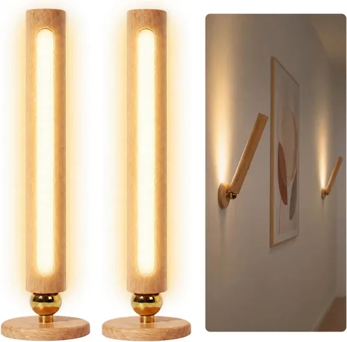 Vista 9 de Lámpara de pared de madera con rotación de 360°, aplique magnético Madera de haya 1 pieza