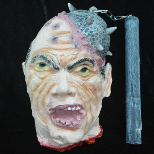 Vista 10 de Decoraciones colgantes de cabeza dividida para Halloween, cuerpo sangriento aterrador, cuerpo sangriento, tamaño real, real, accesorios de colgante