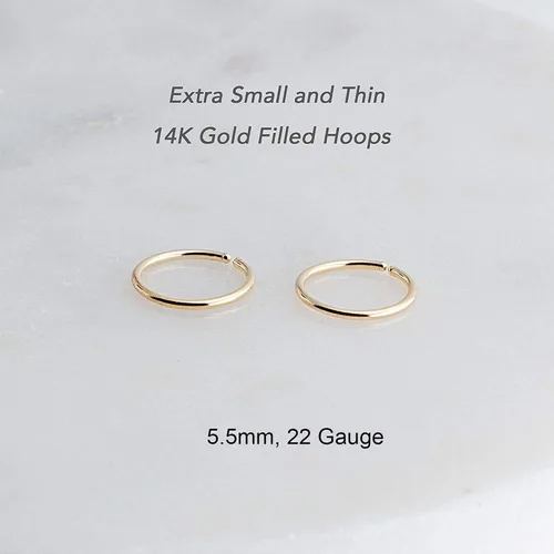 Vista 42 de Aretes de aro dorados y plateados para cartílago, nariz, tabique, oreja, hélix, tragus, joyería para mujer, hipoalergénicos, pequeños aros