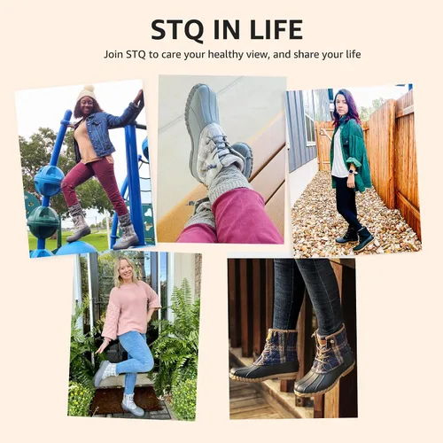 Vista 9 de STQ - Botas de pato para mujer, Botas de invierno acolchadas para la nieve