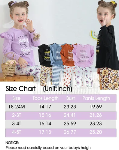Vista 6 de SUNNY PIGGY Conjunto de ropa de bebé niña con volantes para bebé niña de otoño e invierno, conjunto de pantalones acampanados