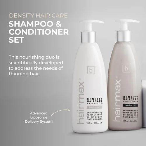Vista 2 de Hairmax Champú y acondicionador Fórmula antiadelgazamiento Terapia avanzada para cabello y cuero cabelludo para adelgazar el cabello Limpia