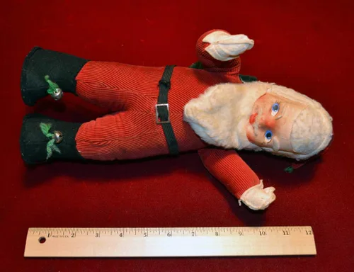 Vista 6 de 1920-30's SANTA Antique, working crank Music Box! Comp Face, ALL Original, RARE
