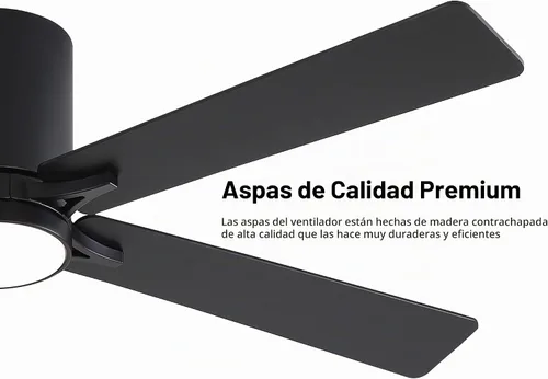 Vista 7 de WINGBO Ventilador de techo de montaje empotrado CC de 48 pulgadas con luces, motor CC reversible de 6 velocidades, 3CCT, ventilador de techo