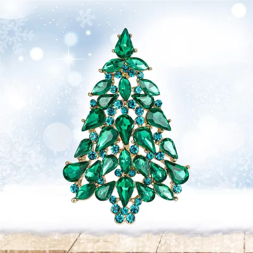 Vista 2 de EVER FAITH Broche de lágrima de cristal austriaco para fiesta de mujer, Cristal