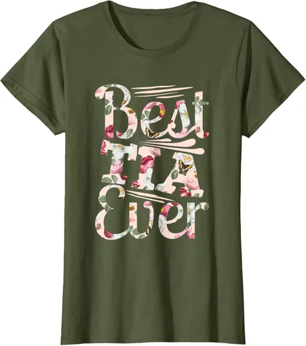 Vista 33 de Camiseta para mujer con texto en inglés "Best Tia Ever" Negro
