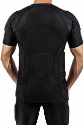Vista 5 de TOUYR - Camiseta de compresión acolchada y pantalones para hombre, chaleco de entrenamiento sin mangas, camiseta y pantalón corto, costillas