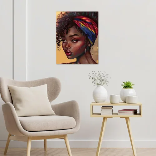 Vista 2 de HVEST Arte de pared afroamericano para baño, imágenes de mujer negra a la moda, decoración de pared, hermosa chica negra, arte abstracto de pared