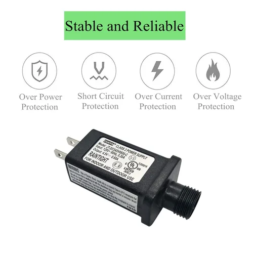 Vista 3 de Controlador LED de 4.5 V, transformador LED clase 2, fuente de alimentación IP44 impermeable de bajo voltaje, enchufe de EE. UU. para luz