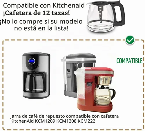 Vista 2 de Cafetera de repuesto compatible con cafetera KitchenAid KCM1209 KCM1208 KCM222