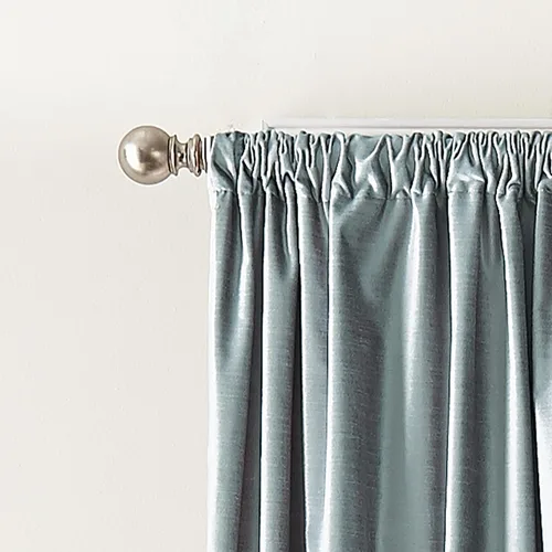 Vista 6 de DKNY Cortinas modernas con forro de terciopelo anudado, 84 pulgadas, azul Ventana, para sala de estar, dormitorio, largo, juego, a juego