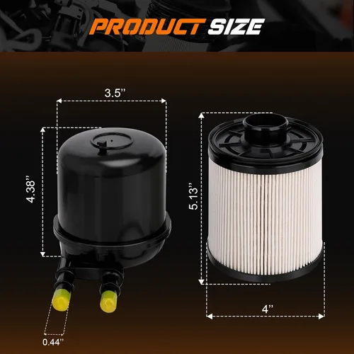 Vista 9 de Filtro de combustible – Diesel Kit de filtro de combustible Compatible con Ford Super Duty F-250 F-350 F-450 F-550 6.7L Diesel 2011-2016