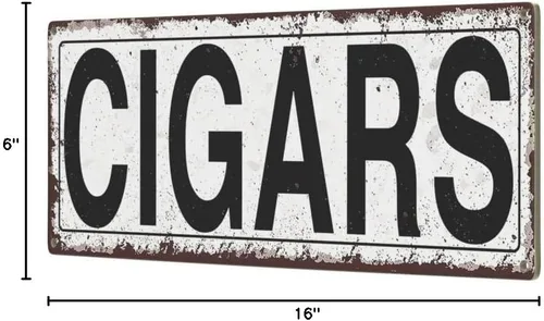 Vista 3 de Letrero de calle de metal de cigarros, rústico, vintage