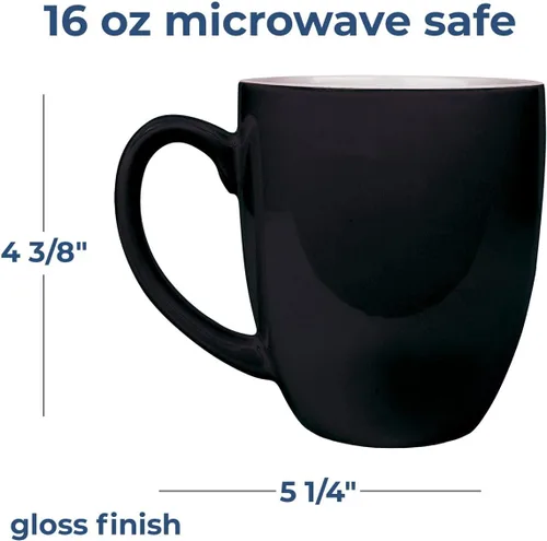 Vista 3 de Sofia's Findings Taza de café personalizada de cerámica Bistro de 16 onzas - Taza de café personalizada