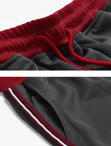 Vista 3 de PASOK Conjunto deportivo de 2 piezas para hombre, con cremallera completa, para correr, ropa deportiva, Negro (Style 3 Black)