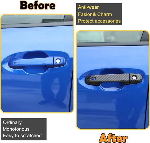 Vista 2 de CHEAYAR Cubierta de fibra de carbono para manija de puerta exterior de automóvil compatible con Subaru WRX 2022-2023, borde de cubierta inteligente