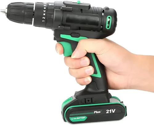 Vista 5 de Taladro inalámbrico, taladro eléctrico de 21 V, 45 Nm, juego de taladro eléctrico, herramientas eléctricas, destornillador inalámbrico