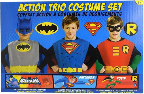 Vista 7 de Rubie's DC Comics - Conjunto de disfraz de superhéroe de trío de acción para niños, talla S