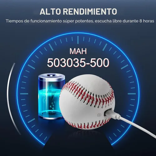 Vista 5 de Glow Baseball Bluetooth Speaker，Portable Sports Gift for Fans, Waterproof Outdoor Speaker with Party Lights. Rojo