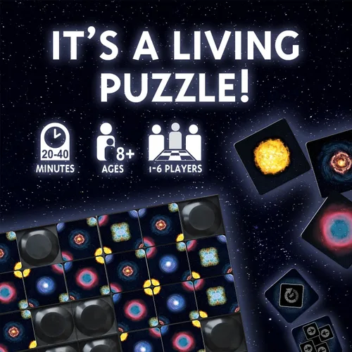 Vista 2 de Calliope Games - Juego de mesa de estrategia de colocación de piezas de galaxia de cuatro esquinas con patrón a juego para la familia, juego