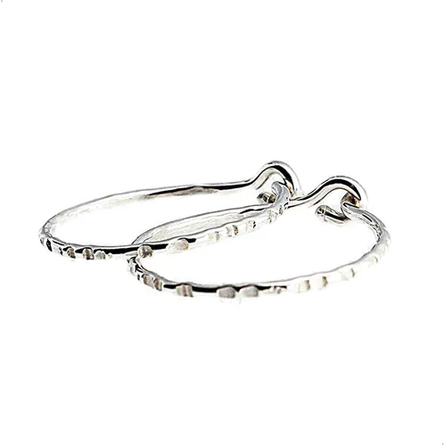 Vista 61 de Aretes de plata de ley abiertos para cartílago, tragus, delgados, calibre 22