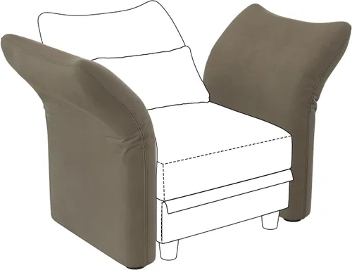 Vista 9 de LLappuil Par modular de sofá modular con respaldo y reposabrazos laterales para sofá modular convertible, sofá modular y reposabrazos lateral