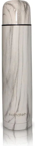 Vista 2 de Kalmateh Botella Térmica Moderna y Elegante de Acero Inoxidable con Doble Pared y Aislamiento al Vacío 1000ml, Vaciado Preciso y Retención de Calor