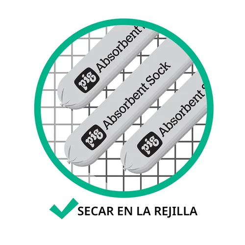 Vista 4 de PIG Calcetín absorbente resistente al moho Serpiente absorbente de agua 3 pulgadas de ancho x 10 pies de largo Absorción de 2.5 galones Azul