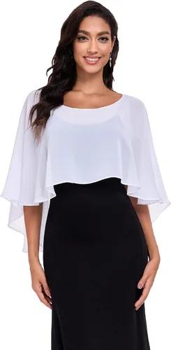 Vista 23 de Sheer Shawls and Wraps for Evening Dresses Chiffon Capes for Women Negro