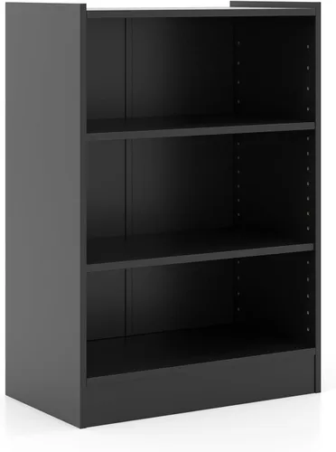 Vista 10 de Giantex Estantería de 3 cubos, color negro, estantería abierta de 3 niveles con estantes ajustables, dispositivo antivuelco, organizador
