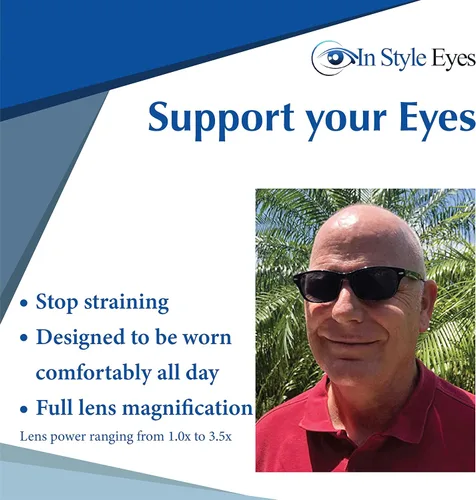 Vista 2 de In Style Eyes Insight Full Reader - Gafas de sol de montura completa, no bifocales con protección UV, lentes no polarizadas