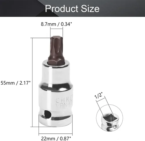 Vista 31 de Utoolmart 1/2" Drive x 0.551 in largo Hex Bit Socket, métrico, S2 y Cr-V acero 1pcs