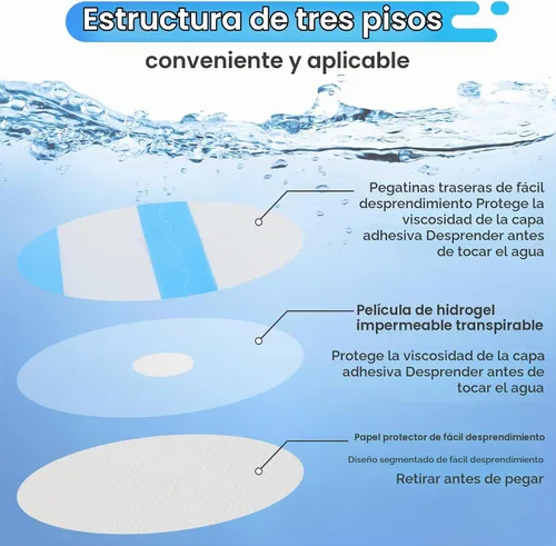 Vista 2 de 120 unidades de parches de oído impermeables desechables, cubiertas de oído para bebés para natación, protectores de oído para la ducha, con algodón