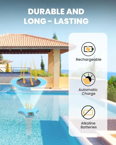 Vista 2 de BALDR Termómetro flotante para piscina, termómetro de piscina con energía solar, fácil de leer/usar