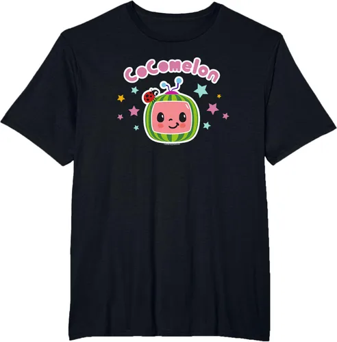 Vista 15 de CoComelon Camiseta clásica con logotipo de cara sonriente centrada, Negro