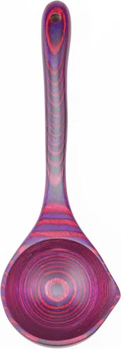 Vista 10 de Cucharones de sopa profundos de madera de Pakka para zurdos con boquilla Cucharón de madera de Pakka de 10 pulgadas Cucharón de madera grande