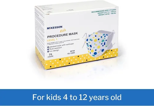 Vista 3 de McKesson Pediatric Procedure Mask Child Size Pleated 16-1000