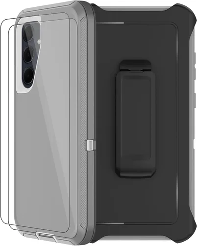 Vista 13 de Funda para Samsung Galaxy A14 5G con funda de clip para cinturón, 2 protectores de pantalla de vidrio, resistente grado militar, cuerpo completo, a